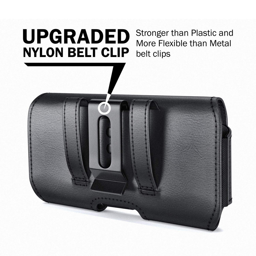 DeBin Case for Galaxy S25 Ultra S24 Ultra 5G, S24 FE, S23 Ultra, S22 Ultra, S21 Ultra, Note 20 Ultra - Cell Phone Belt Holster with Clip Pouch Holder Cover (Fits Samsung Phone with Case on) Black