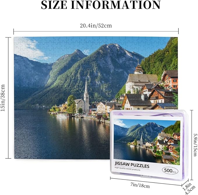 Custom Jigsaw Puzzle from Photos 300/500/1000 Pieces Personalized Wooden Picture Puzzles Gift for Adult Family Friends,Birthday,Valentine's Day (Horizontal 500PCS)