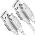 etguuds 6ft USB A to USB C Cable 3A Fast Charging, 2-Pack USB A to USB Type C Charger Cord for iPhone 16 15 Pro/Pro Max/Plus, for Samsung Galaxy S24 S23 S22 S21 S20 S10 A55 A54 Flip Note, Moto, White
