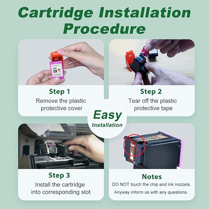 MYTONER 63XL Color Ink Cartridges Replacement for HP Ink 63 63XL Ink Cartridge Combo Pack for HP OfficeJet 3830 4650 4652 4655 5255 5258 Envy 4520 4512 DeskJet 3630 3632 Printer Ink Cartridges