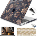 Teryeefi Case for for MacBook Pro 14 Inch M4 M3 M2 M1 (2021 2023 2024 Released) with Keyboard Cover & Screen Protector & OTG Adapter, Flower & Butterfly