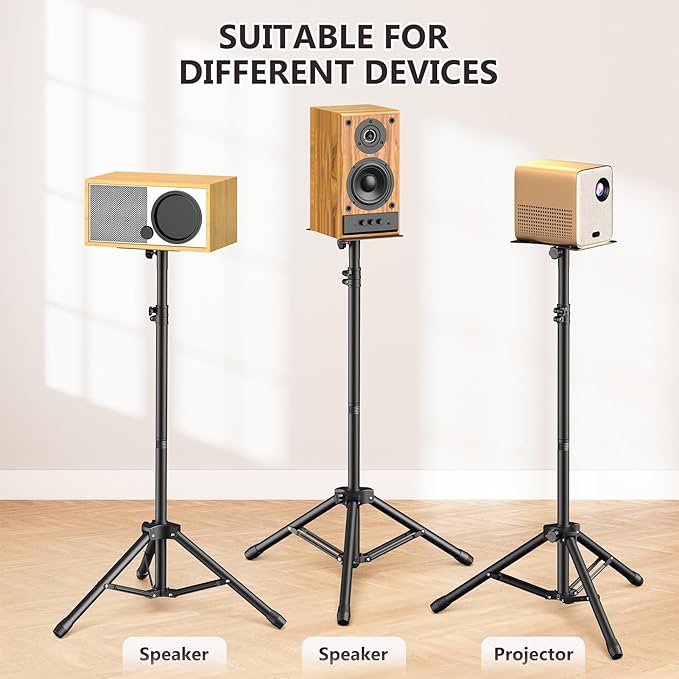Tripod Speaker Stands with Carry Bag, Foldable for Storage, Ideal for DJ PA, Adjustable Height 35.62" to 47.24"