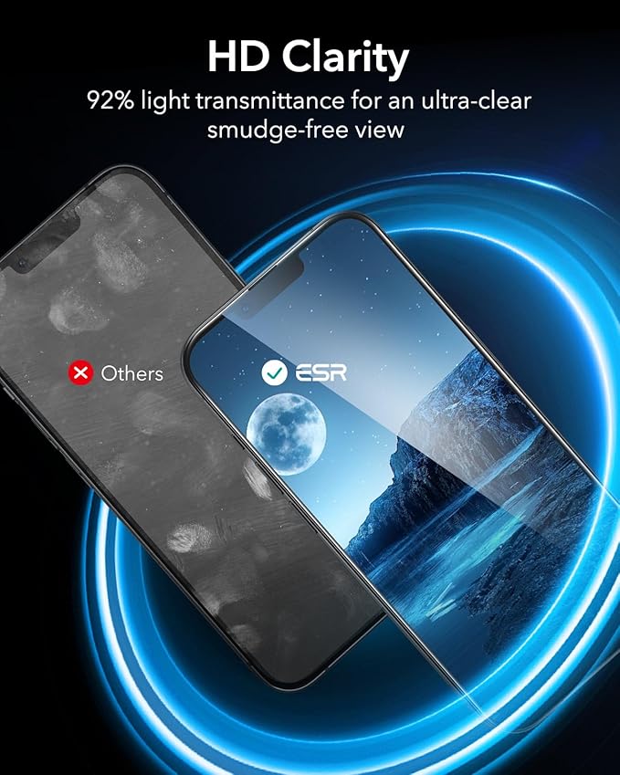 ESR 3 Pack for iPhone 16e/ iPhone 14/ iPhone 13/13 Pro Privacy Screen Protector, Anti-spy Tempered-Glass Privacy Screen Protector with Flawless Fit Tray