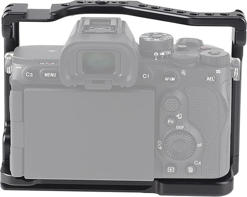 A7R V Cage, Hersmay Aluminium Full Camera Cage for Sony A7R V Mirrorless Camera Cage Support Accessories Kit Vlog Video Shooting Filmmaking Rig Stabilizer with 1/4" and 3/8" Arri Locating Hole