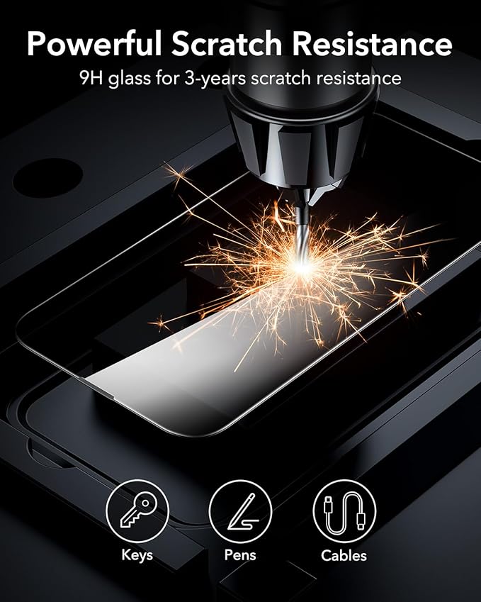 ESR 3 Pack for iPhone 16e/ iPhone 14/ iPhone 13/ iPhone 13 Pro Privacy Screen Protector, Anti-spy Tempered-Glass Privacy Screen Protector, Micro-curved Edges, Case Friendly