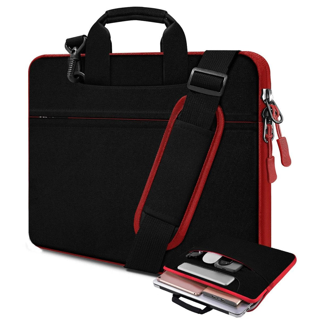 Hseok Laptop Case 15.6 inch Shoulder Bag with Strap,Black