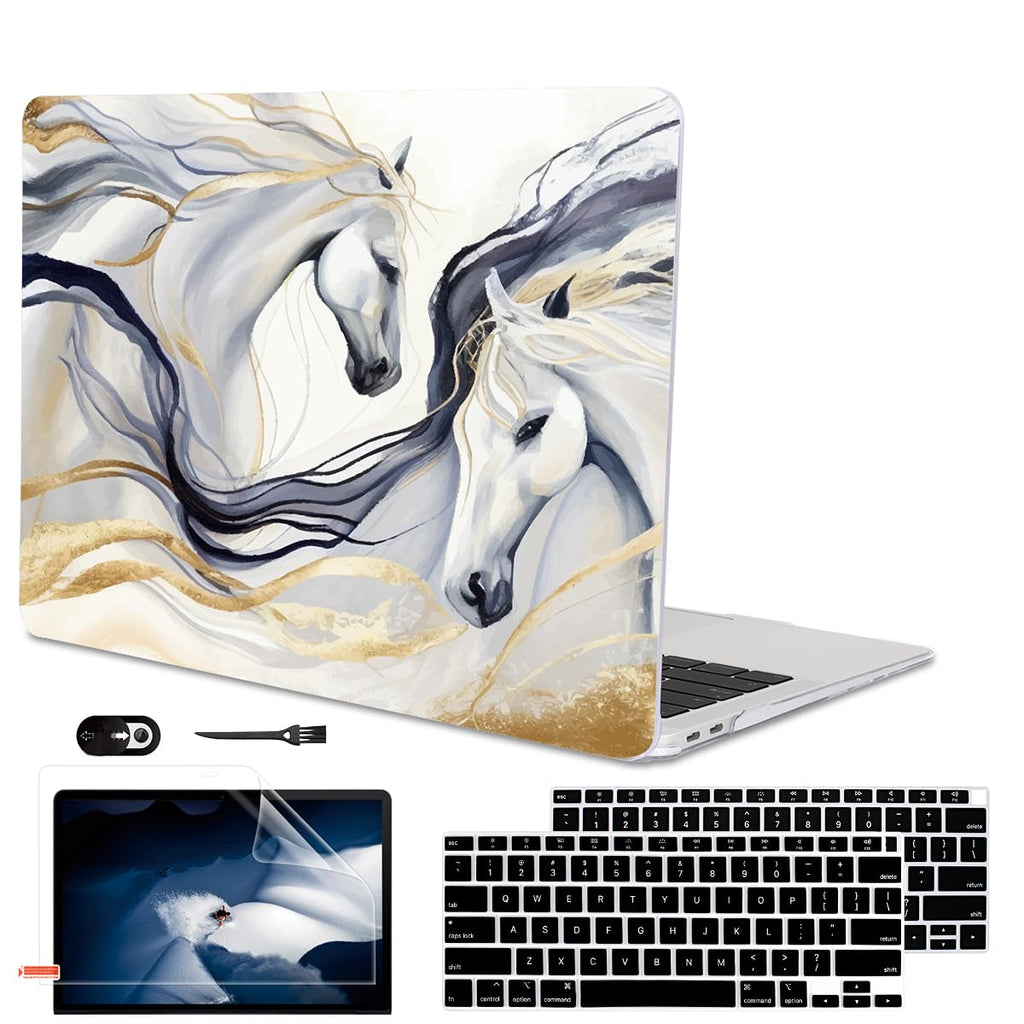 LCMOCICO for MacBook Air 13 inch Case 2020 2019 2018 Release M1 A2337 A2179 A1932, Glitter Crystal Pritned Pattern Hard Case Cover for Mac Air 13.3" Retina Display Touch ID, Astronauts & Spacecraft
