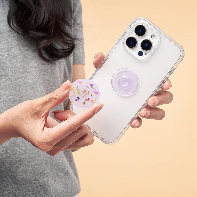 PopSockets Plant-Based Phone Grip with Expanding Kickstand, Adhesive Grip, Eco-Friendly, Cute PopSockets - Purple Fields