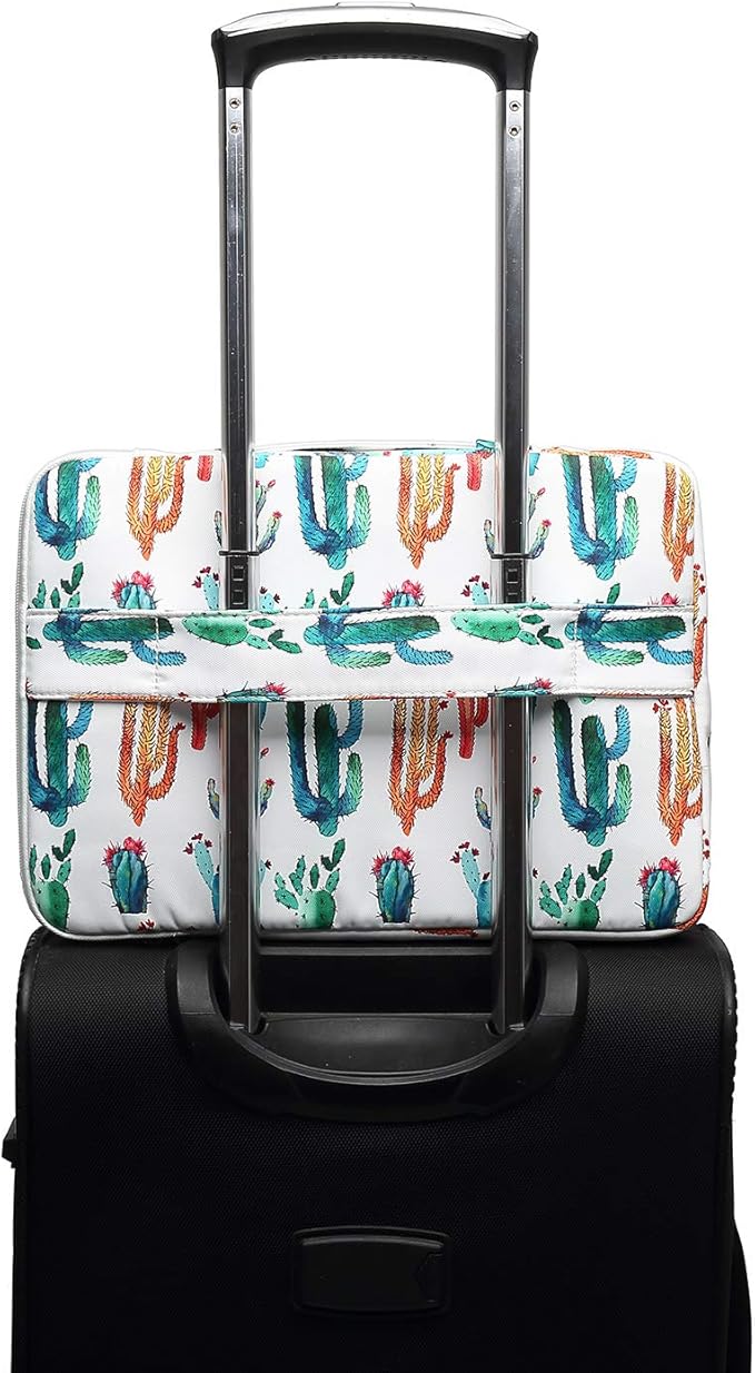 Canvaslove Rebound Bubble Cushioned Laptop Sleeve Case Bag with Handle and Pockets for MacBook Air Pro 13" and 12.5 inch-13.3 inch Laptop (Cactus)