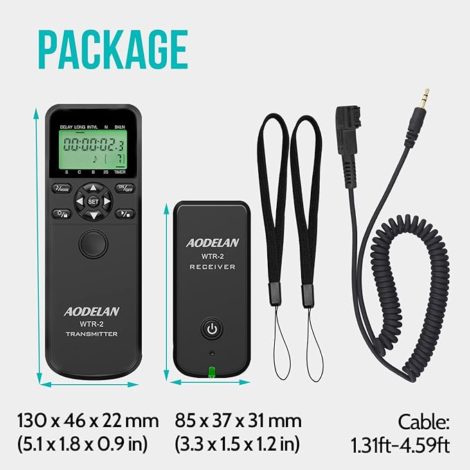 Wireless Shutter Camera Remote Intervalometer Timer Compatible with Sony a67, a65, a57, a55, a900, a850, a700, a580, a560, a550, a500, a450, a300, Replaces Sony RM-L1AM Cable