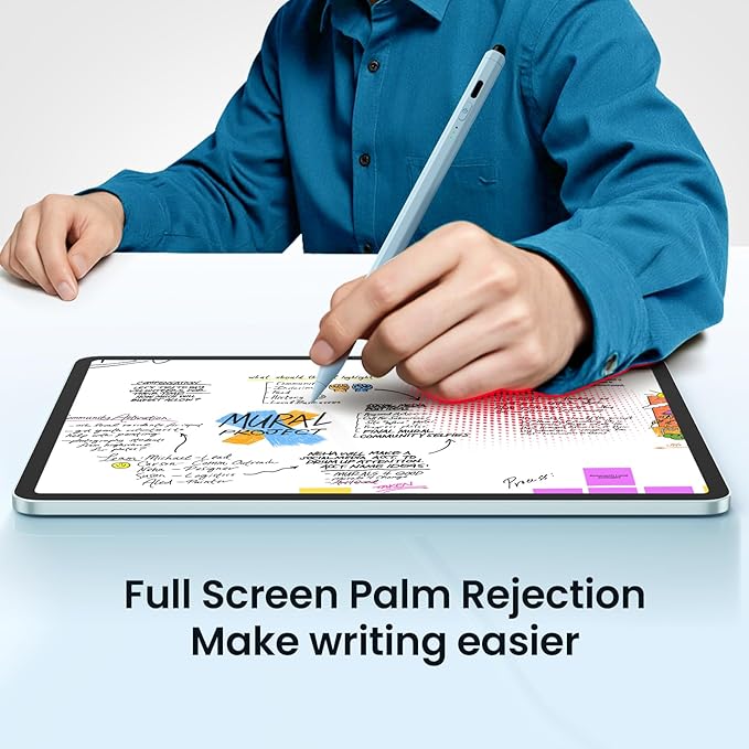 Stylus Pen for iPad(2025-2018),13 mins Fast Charge Pencil with Tilt Sensitivity and Palm Rejection for iPad A16/10/9/8/7/6,Air 13"/11"/M3/M2/5/4/3,Pro 11"/13"/12.9"/M4/M2/M1,Mini 7/6/5,Blue