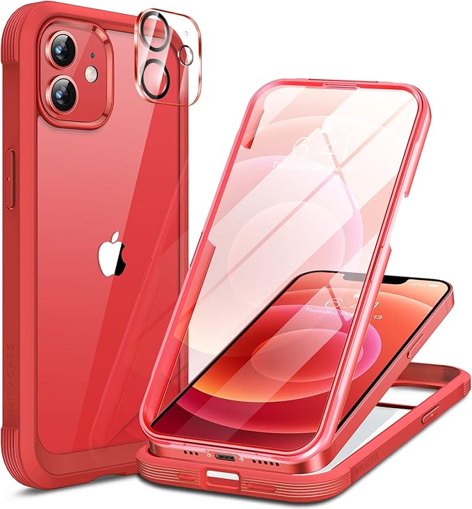 Miracase for iPhone 16 Case 6.1'', [Bubble Free] Full-Body Bumper Phone case with Built-in Full Glass Screen &Camera Control,No Gap,Compatible with MagSafe,Drop Proof 16 Cover