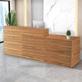 Reception Desk with Counter Modern Checkout Counter with Lockable Drawer Keyboard Tray Receptionist Desk for Office Salon Reception Table I Right 51inch/130cm