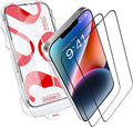 Tempered Glass Screen Protector - 9H Hardness Screen Protector for iPhone 13 Pro Max / 14 Plus Set with Applicator – Full Edge-to-Edge Protection Oleophobic Coating - Black Design