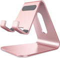 CreaDream Cell Phone Stand, Cradle, Holder, Aluminum Desktop Stand Compatible with Switch, All Smart Phone, iPhone 15 14 13 12 Pro Max Plus Mini Xr X Se 8 SE -Rose Gold