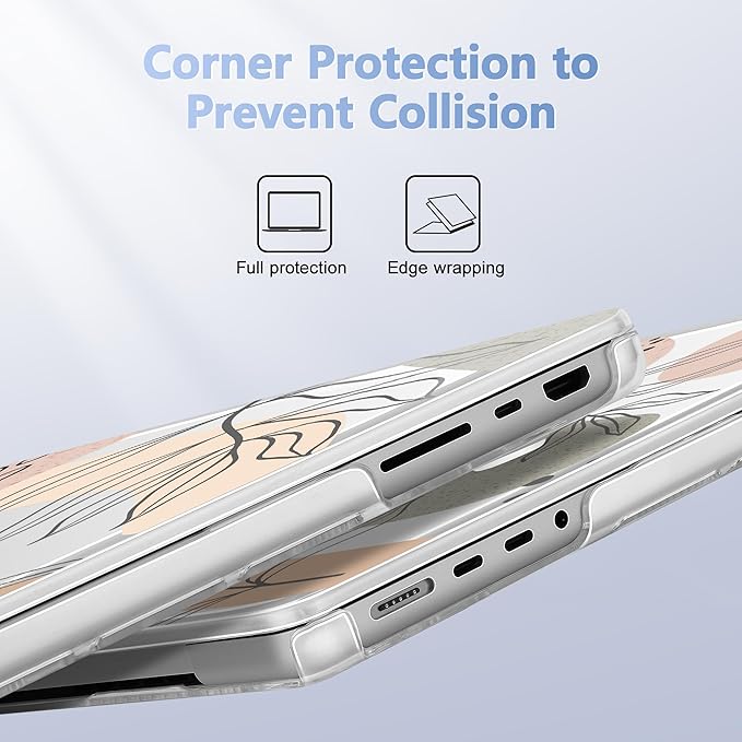 for MacBook Pro 16 inch Case 2021 2022 2023 2024 Release A3186 A3403 M4 A2991 M3 A2780 M2 A2485 M1 Pro/Max, Hard Shell Case with Screen Protector & Keyboard Cover, Tropical Leaves