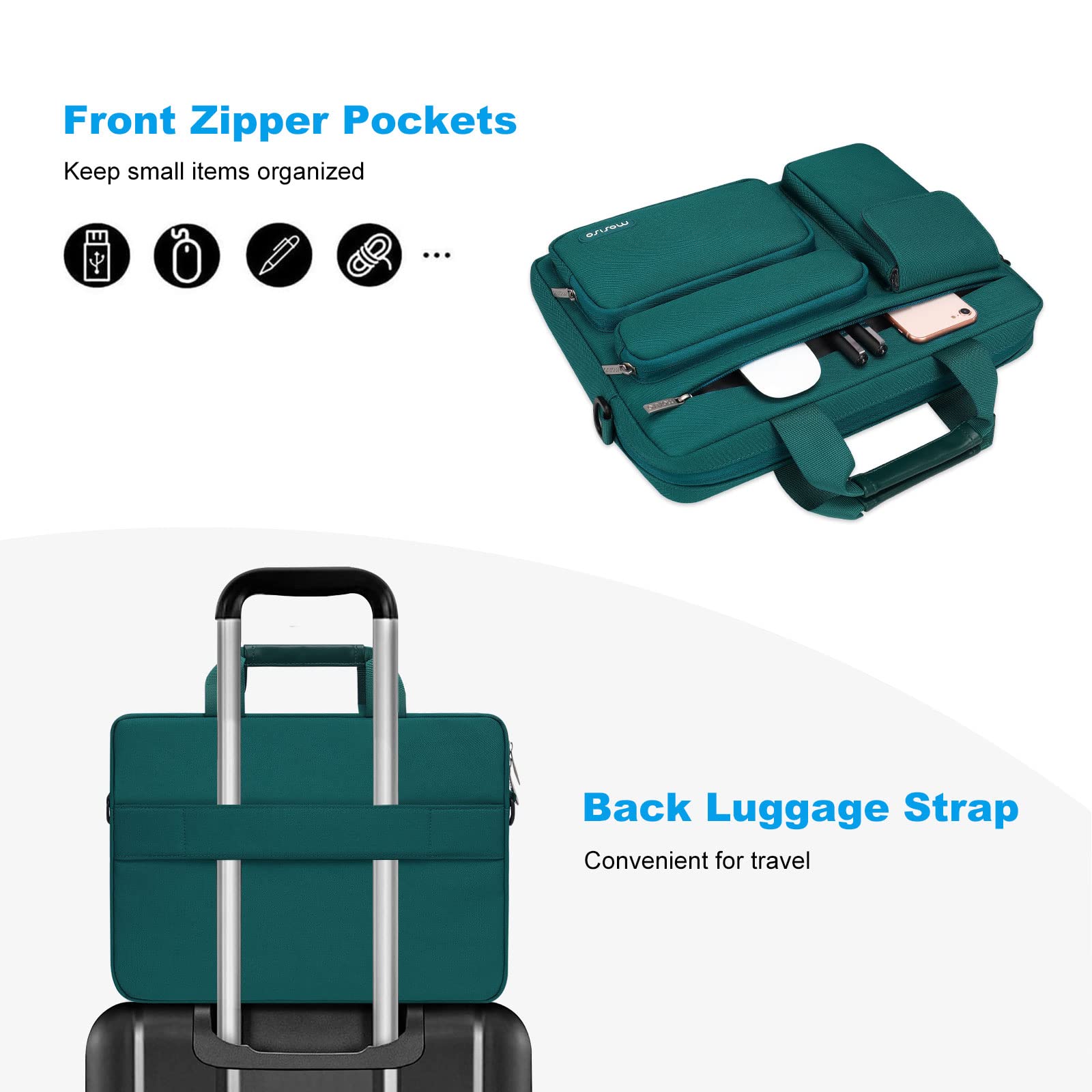 MOSISO Laptop Shoulder Bag 15.6 inch, 15-15.6 inch Computer Bag