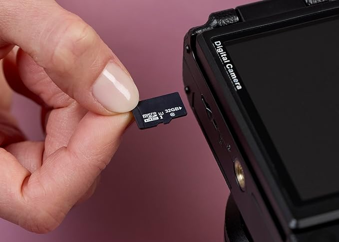 Amazon Basics Micro SDXC Memory Card with Full Size Adapter, A2, U3, Read Speed up to 100 MB/s, 128 GB, Black