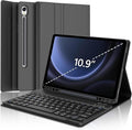Galaxy Tab S9 FE Case with Keyboard 5G 10.9 Inch 2023, Keyboard for Galaxy Tablet S9 11 Inch 2023, Detachable Bluetooth Keyboard with Pen Holder for Samsung Tab S9 11''/S9 FE 10.9'', Black