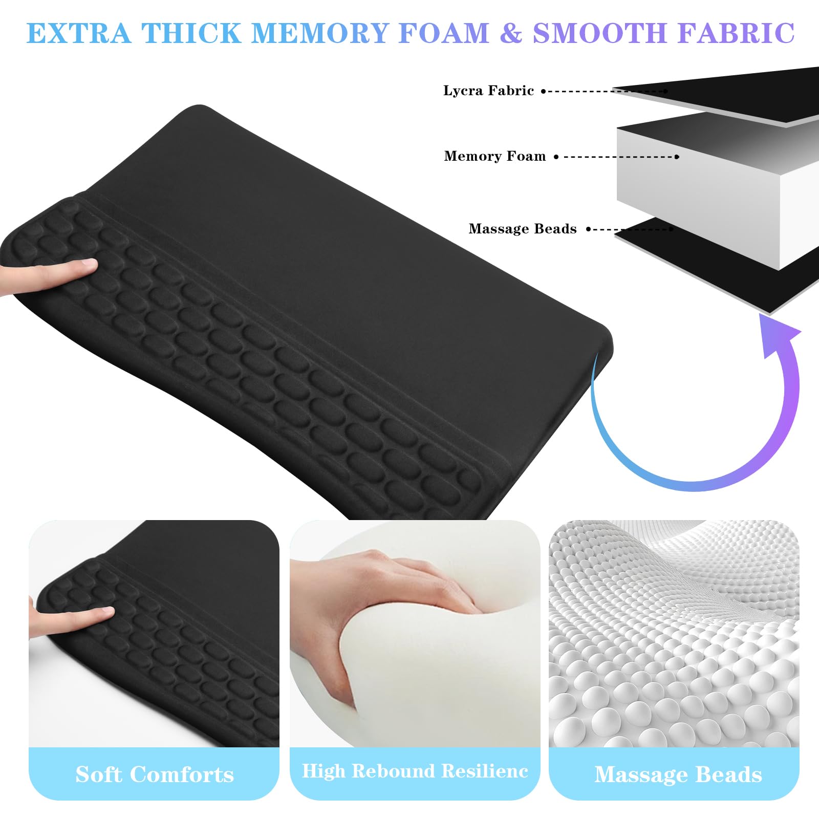 Ergonomic Computer Keyboard Stand with Wrist Rest Support Pad, 02-Black