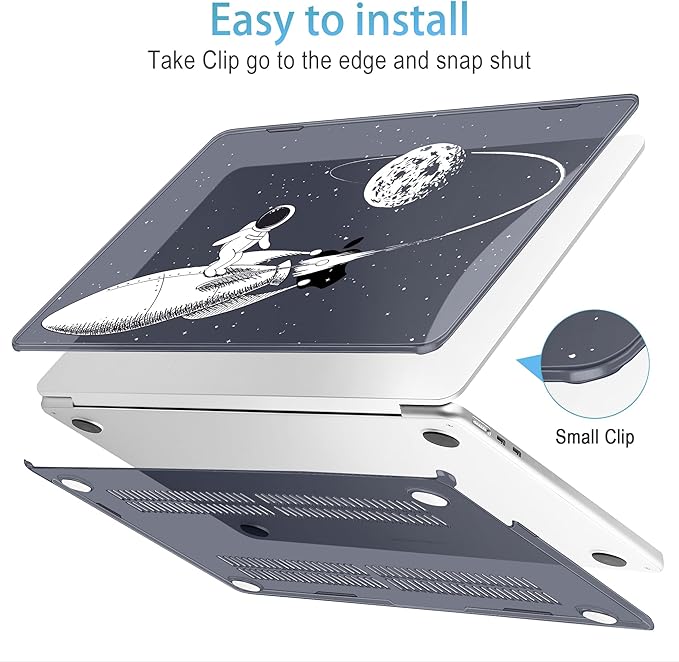 Mektron for 2025 M4 MacBook Air 13.6 Inch A3240 Case Fits 2023 A2681 M2 2024 A3113 M3 Chip with Liquid Retina Display Touch ID, Printed Plastic Hard Shell Cover for MacBook Air 13.6", Astronaut