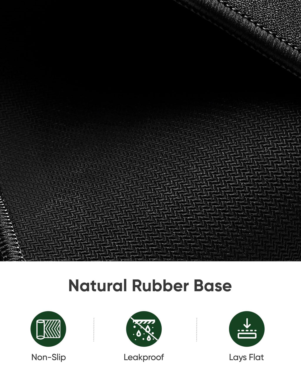 ALOANES Black Waterproof Desk Mat, Large, with Extended Mouse Mat, Office Desk Protector with Anti-Slip Base, Stitched Edge, Grain Jacquard Surface, Perfect for Gamer, Home, XL,11.81''x27.56''x0.12'