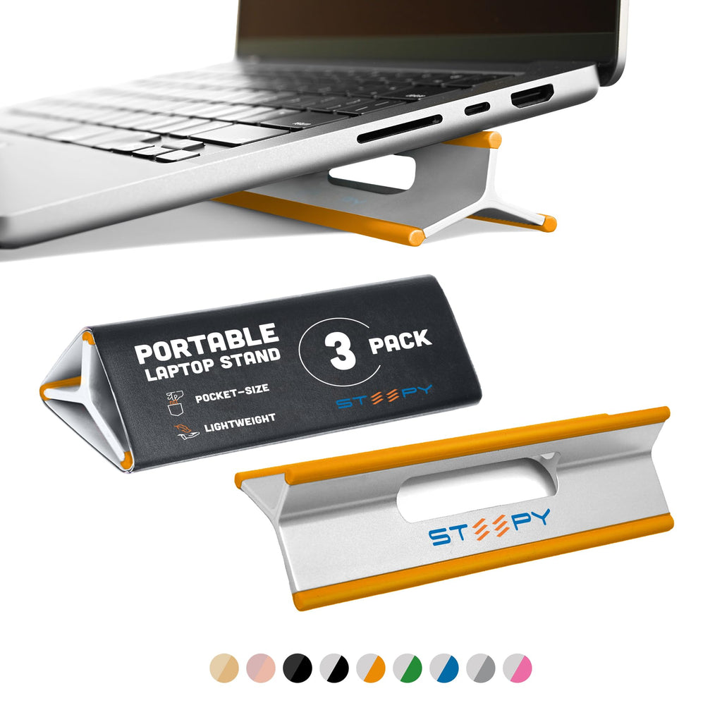 Steepy Portable Laptop Stand for Desk Adjustable Height, 13-17 Inch Devices