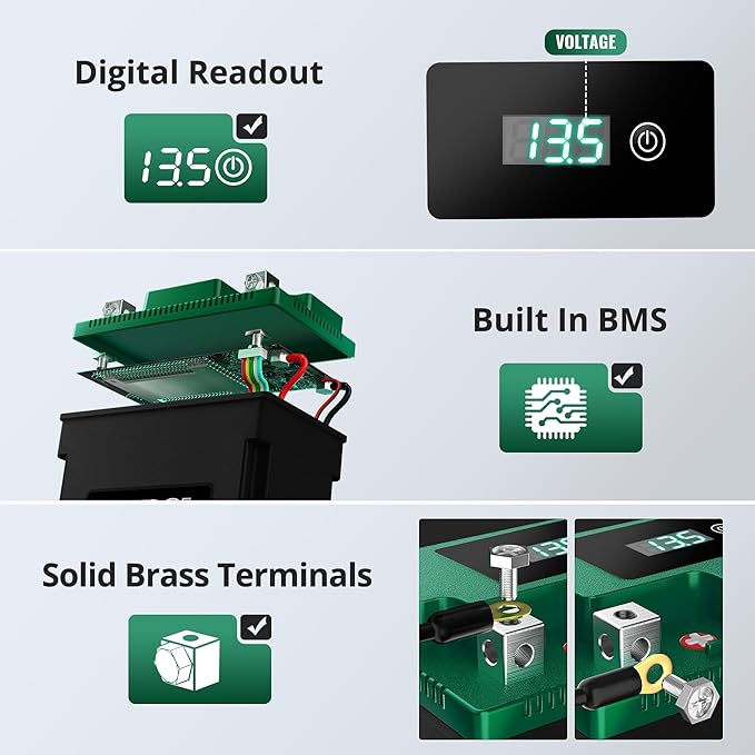 TYKOOL YTX14AH-BS-STD, LiFePO4 Lithium Motorcycle Battery,12.8V 7Ah,420CCA,5X Longer Life,Digital Readout, Powersports Battery,Fits for ATV, UTV, Scooter, Snow mobile,Polarity:[+ -]