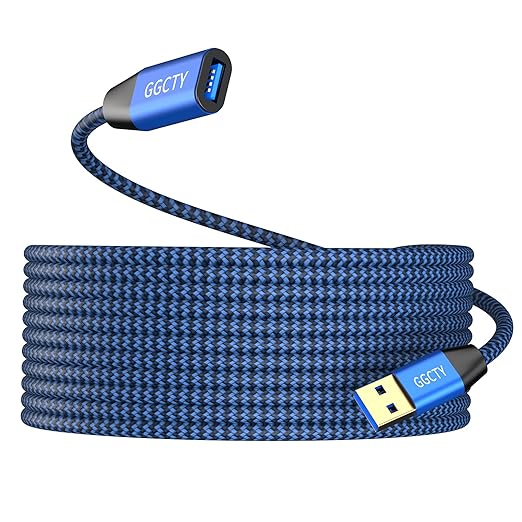 USB 3.0 Extension Cable 10ft,Type A Male to Female Extension Cord Durable Braided Material High Data Transfer Compatible with USB Keyboard,Mouse,Flash Drive, Hard Drive,Printer