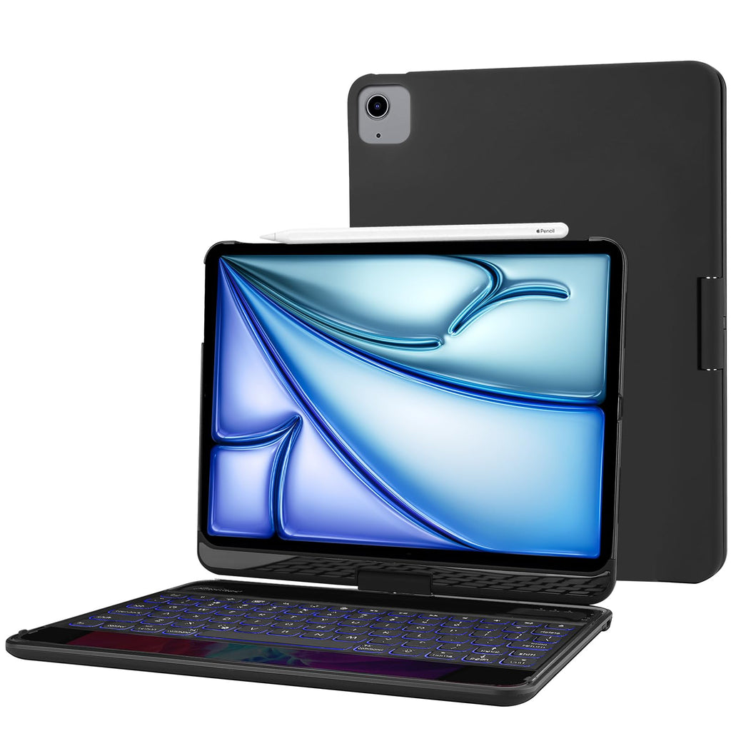 ProCase 360°Swivel Wireless Keyboard Case for iPad Air/Pro 11"/10.9", Black