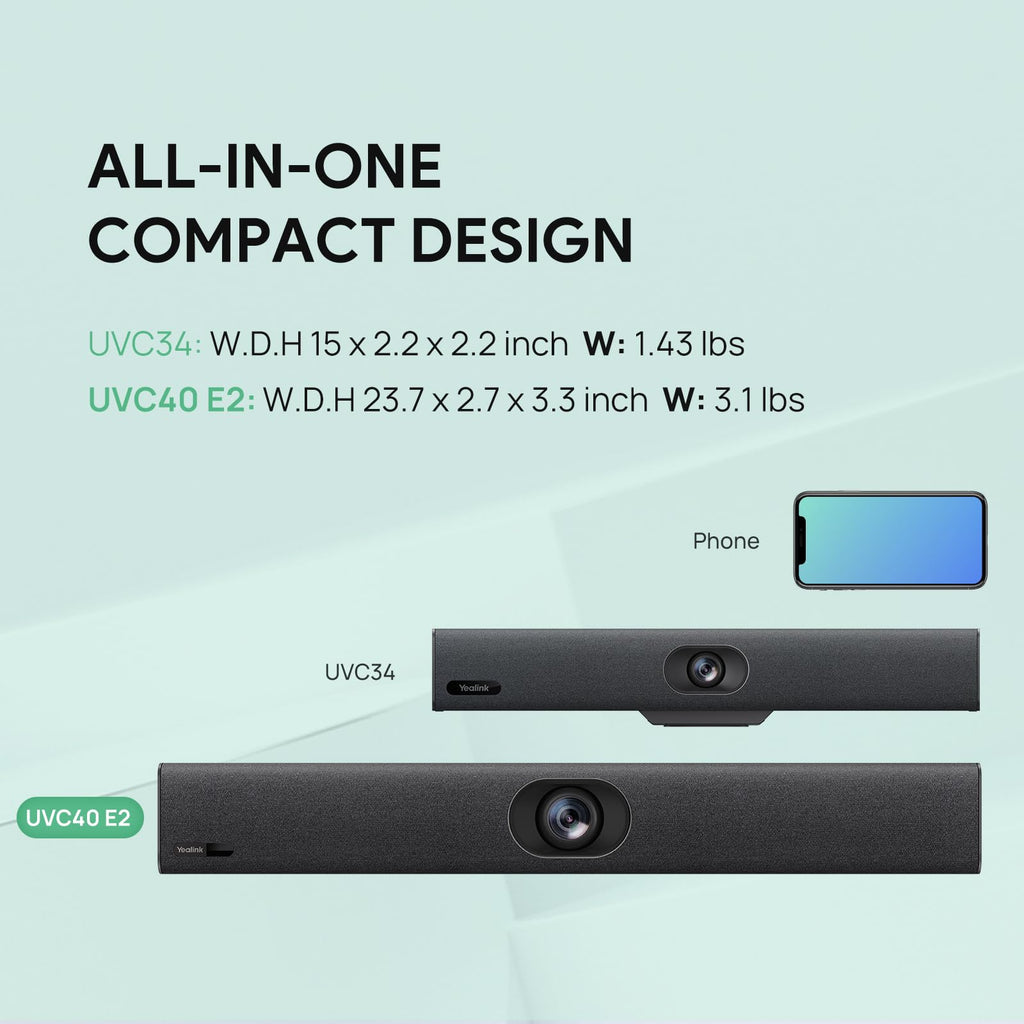 Yealink UVC40 E2 4K Conference Room Camera System 8 Mic for Huddle Rooms