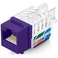 Everest 45° Angled RJ45 Cat6A Keystone Jacks 50-Pack in Purple - Slim Profile Female RJ45 Connectors - Cat 6A Keystone Jack - Compatible with 45° Angled Speed Termination Tool - 45Term (B0BL3GS7ZY)