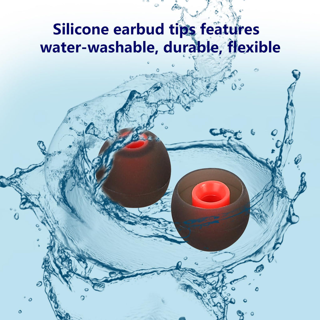MMYQXI Silicone Earbud Tips - Fit for In-Ear Headphones (Inner Hole 3.8mm-5.1mm) - 9 Pairs S/M/L