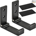 Folding Coat Hooks, Foldable Wall Hooks for Hanging Aluminum Alloy Cloth Hanger Coat Hanger Headphones Holder Headset Wall Hanger Hook- Pack of 2 (Black)