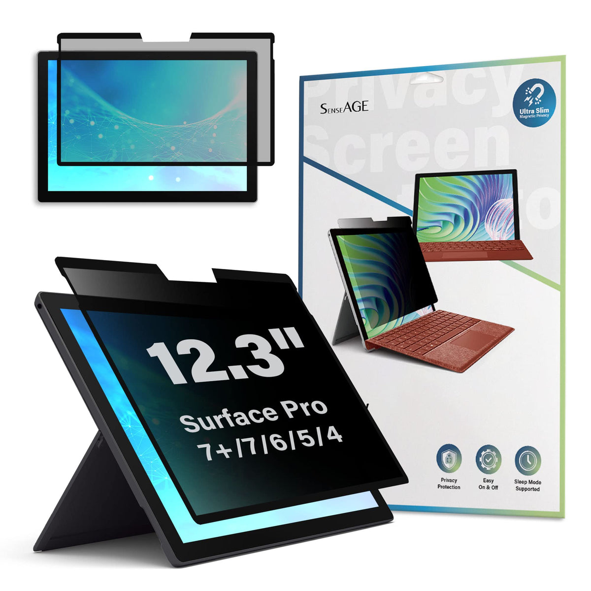 SenseAGE Magnetic Privacy Screen Protector for Surface Laptop 15 inch (6/5/4/3/2/1), Removable Anti-Glare Blue Light Filter, Compatible with Surface Laptop 15"