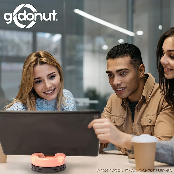 GoDonut – Phone Stand 360 Swivel – Cell Phone Holder + iPad Stand Desk Organizer - Compatible with Tablet, iPhone, Kindle & Most Smartphones – Lime Green