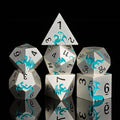 Blue Dragon Metal DND Dice Set,HNCCESG Cool D&D Dice Set of 7 Piece,Dungeons and Dragon Gift Dice, Role Playing Dice for D&D Table Games（(Matte Silver Blue2 Dragon)