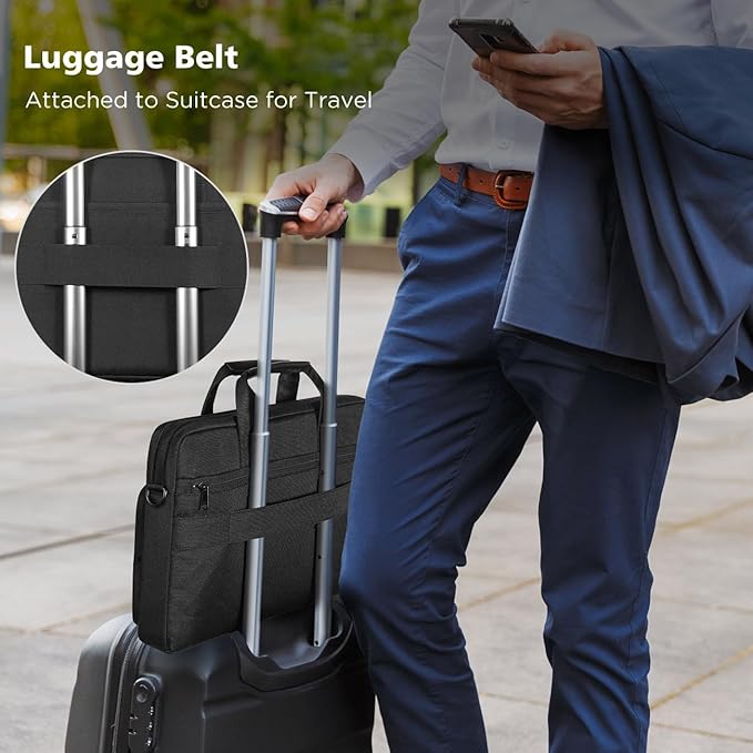 NIDOO 14-15 inch Laptop Shoulder Bag Briefcase Messenger Sleeve for 15" MacBook Air M2 / 15" Surface Laptop 5 4 3/16" MacBook Pro M3 M2 M1 / 15" Dell Latitude 5540/15" Lenovo ThinkBook 15 Gen 4