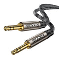3.5mm Nylon Braided Aux Cable, Silver-Plated Wire Core Male to Male Cord for Headphones Car Home Stereos Speaker Compatible with iPhone iPad iPod Echo More-10FT