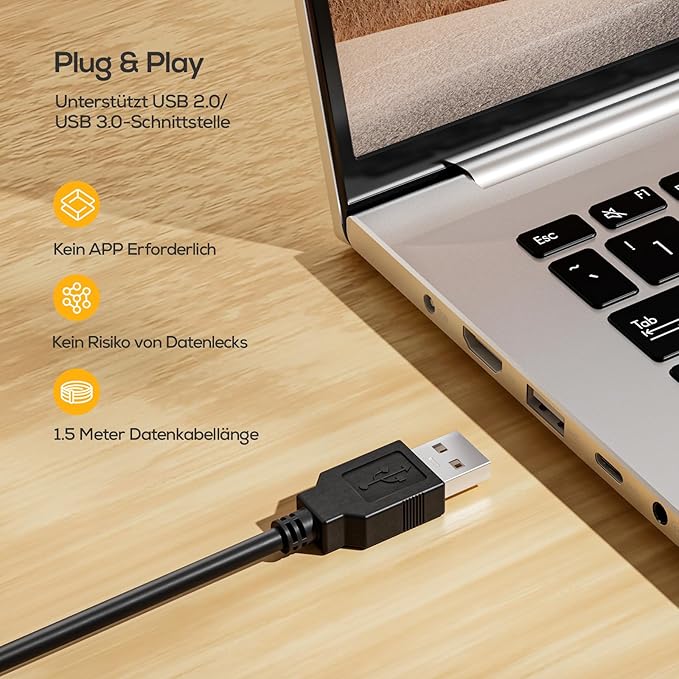 Nulaxy USB Webcam with Microphone, HD 1080p Webcam with Privacy Cover for Laptop PC Desktop, HD Light Correction, Web Camera for Video Calling, Online Classes, Skype, Zoom, FaceTime, Smart TV