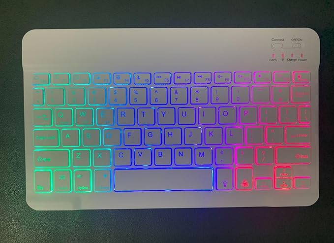 Keyboard Case for Galaxy Tab S6 Lite 10.4 Inch 2024/2022/2020, Slim Lightweight 7 Color Rainbow Backlight Detachable Magnetic Bluetooth Keyboard Cover with S Pen Holder,Mint Green