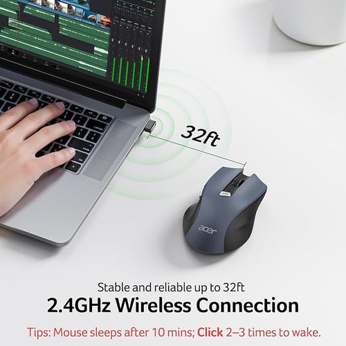 Acer Wireless Mouse for Laptop, 2.4GHz Computer Mouse 3 Adjustable 1600 DPI