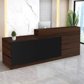 Reception Desk with Counter Modern Checkout Counter with Lockable Drawer Keyboard Tray Receptionist Desk for Office Salon Reception Table H Left 79inch/200cm