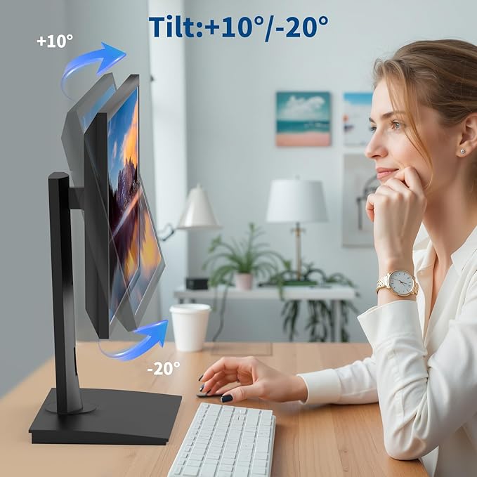 Vesa Monitor Stand with Spring-Adjustable Height, Swivel, Tilt, Rotation Vesa Stand, Compatible with Monitors Within 32 inches and Weighing Between 4.8-11lb (Black, Only for 4.8-7.8 lb Monitor)