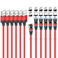 Magnetic Charging Cable (6-Pack,1.6+3.3+3.3+6.6+6.6+10ft) 540° Rotation Magnet Phone Charger USB C Cable 3A Fast Charging Magnetic Charger Cable with LED Light for Micro USB Type C Device