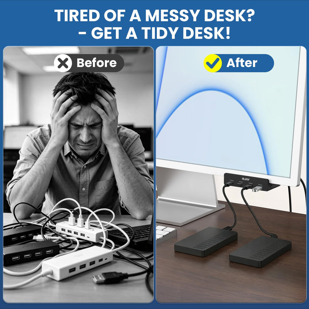 EJAY Desk Mount USB Hub (3A1C)