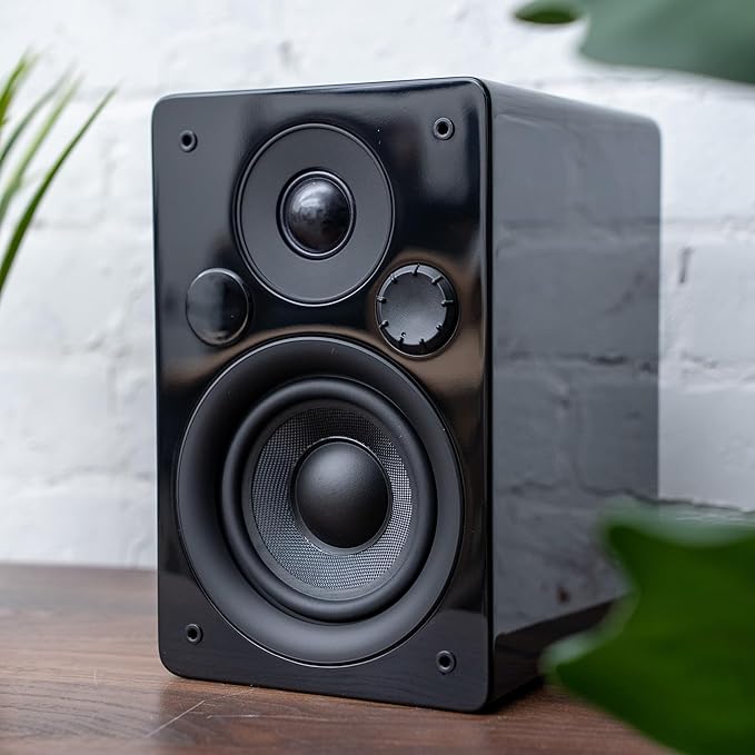 Peachtree Audio M24x Powered Bluetooth Bookshelf Speakers (Pair) – Real Bamboo | Hi-Fi Sound, 5.25” Woofer, RCA, Optical, USB Charging, Subwoofer Out | Ideal for TV, Turntables & PCs