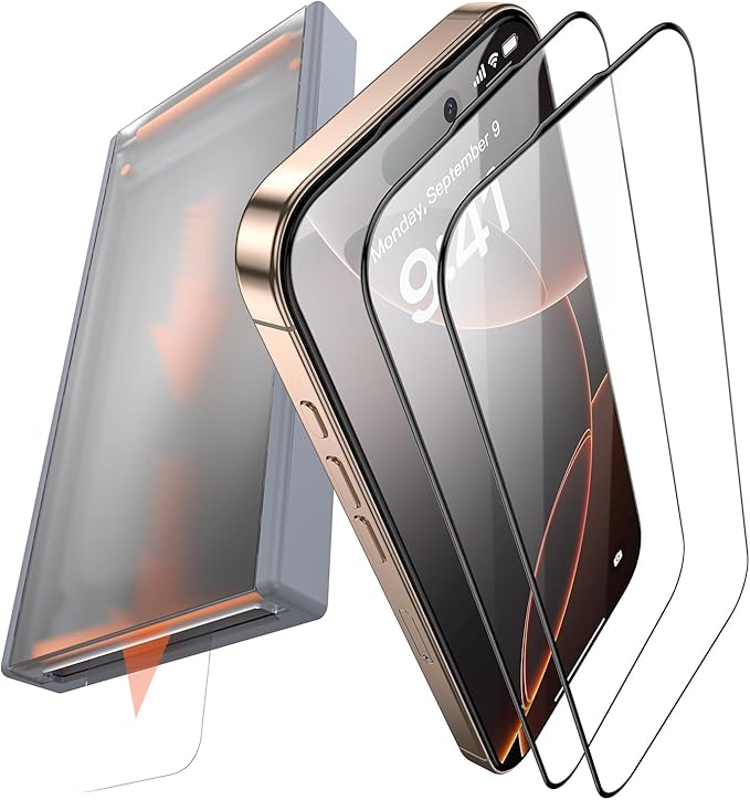 3 Pack for iPhone 16 Tempered Glass Screen Protector, Dust Free CABIN, Auto Positioning, Bubble Free, High Definition, Easy Installation,9H+ Hardness