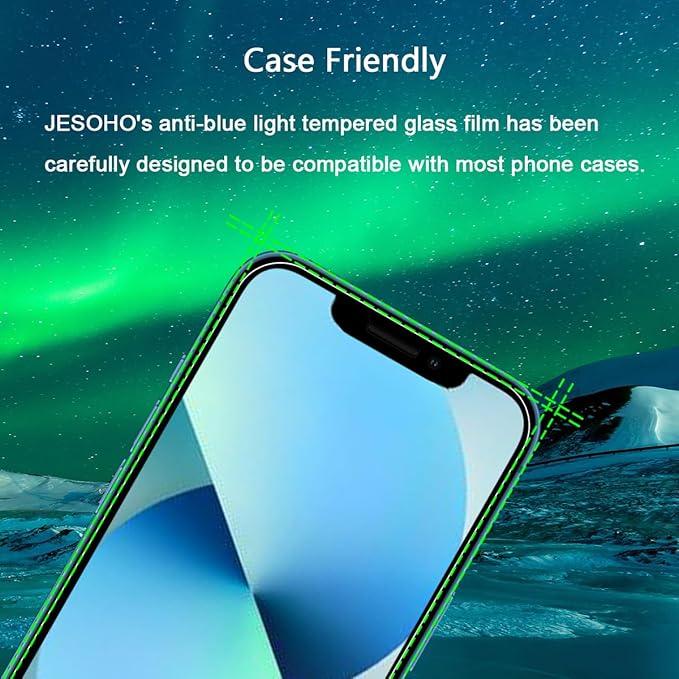 Blue Light Screen Protector for iPhone 13 mini (5.4-inch), Eye Protection,Tempered Glass Film, Scratch-Resistant, No Bubble with Easy Installation Kit, 2 Pack