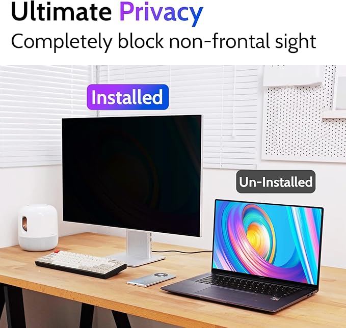 Computer Privacy Screen 23 Inch for 16:9 Widescreen Monitor, Removable 23inch Anti Blue Light Anti Glare Monitor Privacy Filter Shield